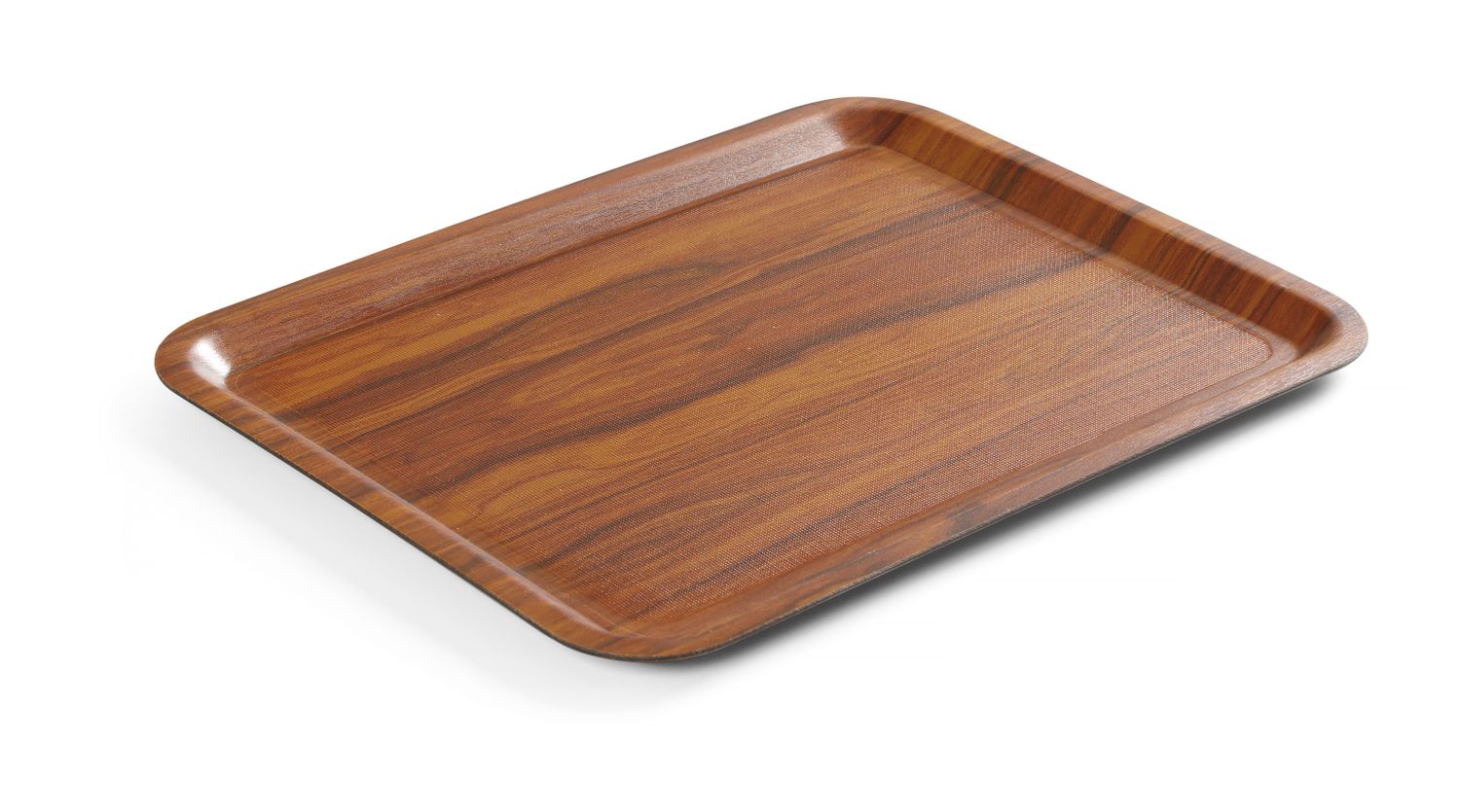 Taca do serwowania, prostokątna, antypoślizgowa, laminowana, AmerBox, mahoniowy, 460x360mm - obrazek 2