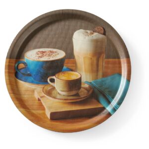 Taca do serwowania antypoślizgowa, z nadrukiem, HENDI, tasty coffee, ⌀380x(H)15mm