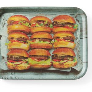 Taca do serwowania z nadrukiem, antypoślizgowa, HENDI, tasty burger, 330x430mm