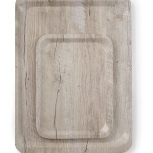 Taca do serwowania z laminatem z melaminy, antypoślizgowa, z wzorem drewna, AmerBox, jasne drewno, 240x340mm