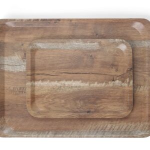 Taca do serwowania z laminatem z melaminy, antypoślizgowa, z wzorem drewna, AmerBox, drewno, 240x340mm