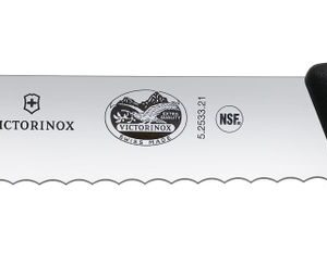 Nóż do chleba ząbkowanym ostrzem, Victorinox, czarny, (L)348mm
