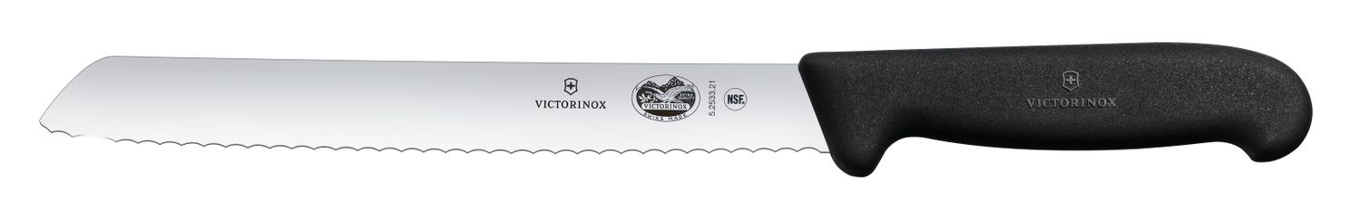 Nóż do chleba ząbkowanym ostrzem, Victorinox, czarny, (L)348mm