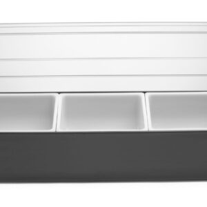 Pojemnik barmański na dodatki do drinków - 3 wkłady, BarUp, czarny, 480x150x(H)100mm