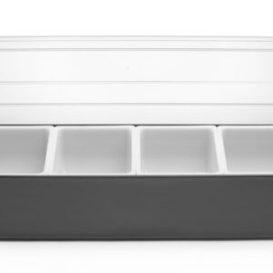 Pojemnik barmański na dodatki do drinków - 4 wkłady, BarUp, 480x150x(H)100mm
