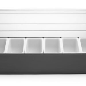 Pojemnik barmański na dodatki do drinków - 6 wkładów, BarUp, 480x150x(H)100mm