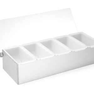 Pojemnik barmański na dodatki do drinków, BarUp, 5 kontenerów, 375x140x(H)90mm