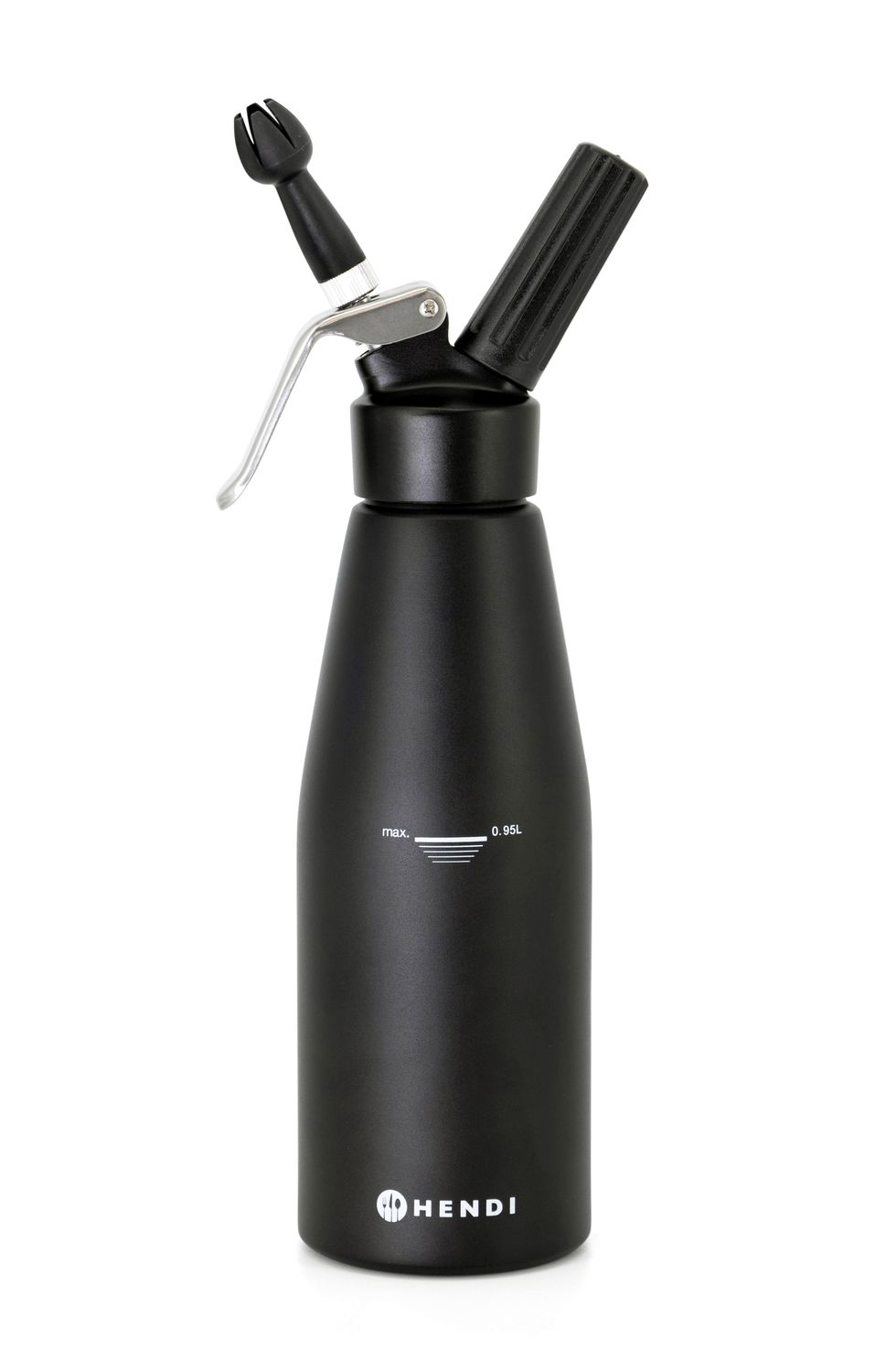 Syfon do bitej śmietany, HENDI, Kitchen Line, 0,95L, czarny, ⌀95x(H)320mm