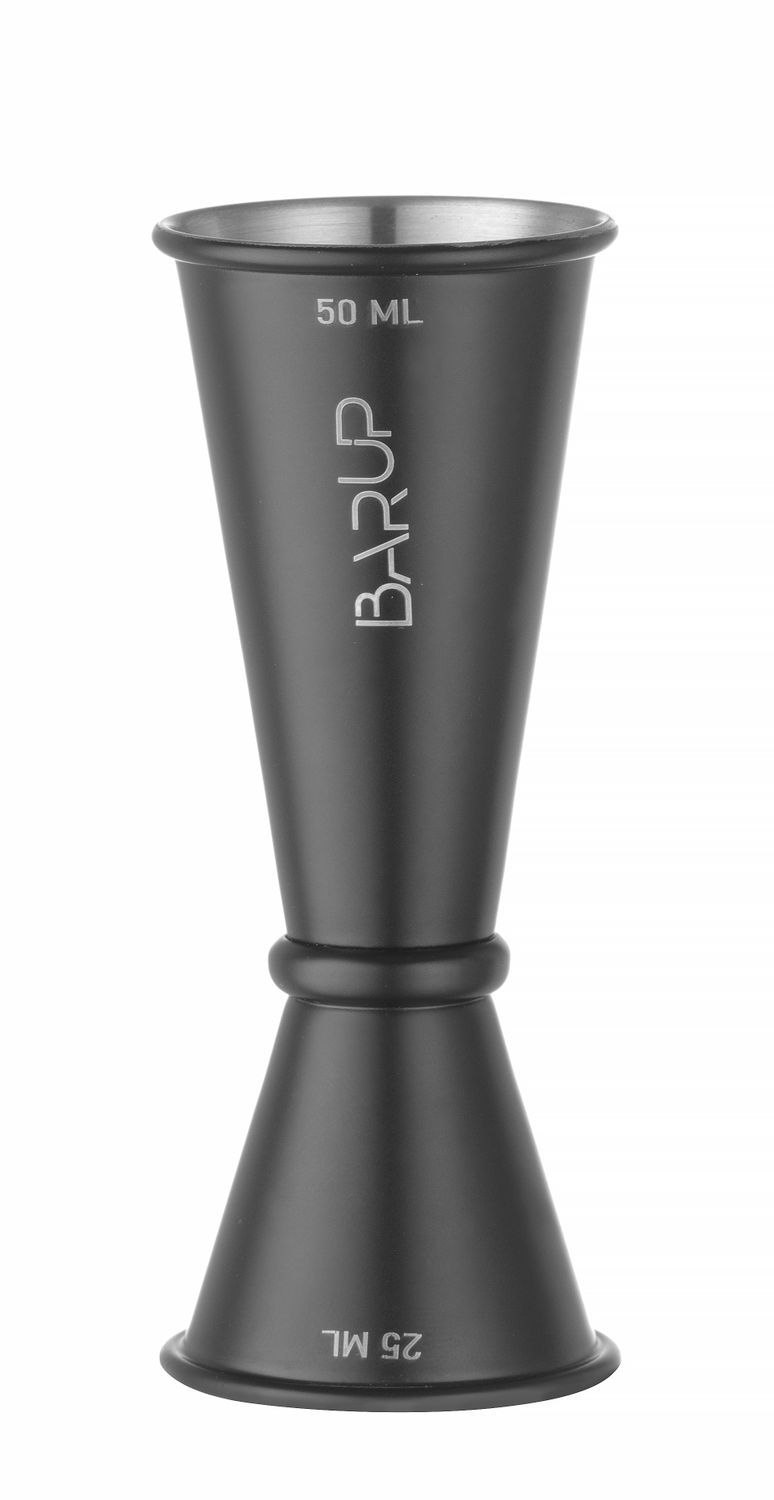 Jigger - miarka barmańska 25/50 ml, BarUp, czarny, ⌀44x(H)110mm