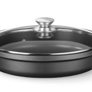 Garnek z powłoką nieprzywierającą, HENDI, 4,3L, czarny, 425x332x(H)70mm, Okrągły