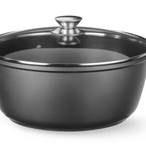 Garnek z powłoką nieprzywierającą, HENDI, 7L, czarny, 367x290x(H)122mm, Okrągły