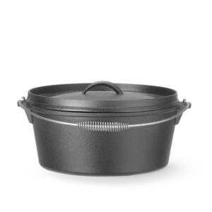 Kociołek żeliwny, HENDI, 7,2L, czarny, ⌀310x(H)130mm, Okrągły