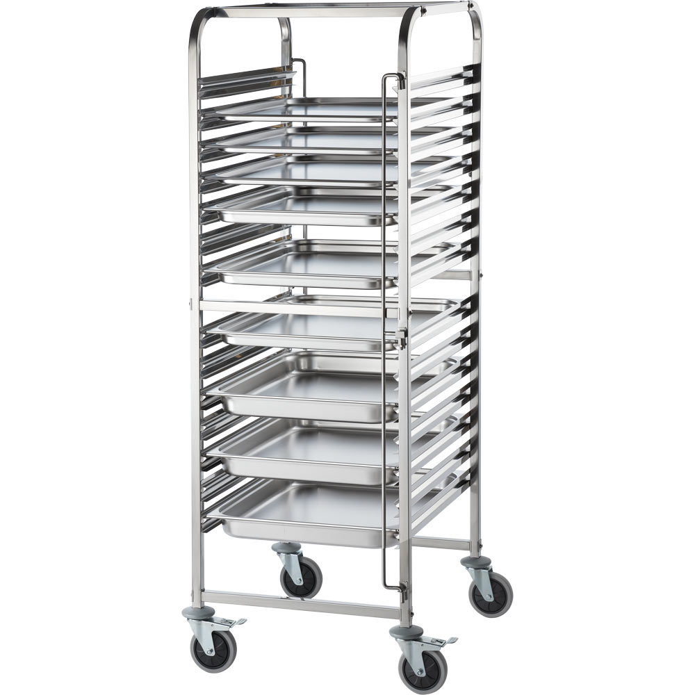 Wózek transportowy ze stali nierdzewnej, 14x GN 2/1 - obrazek 7