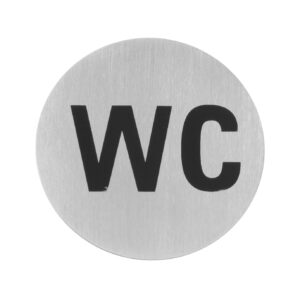 Tabliczka informacyjna na drzwi, HENDI, WC, ⌀75mm