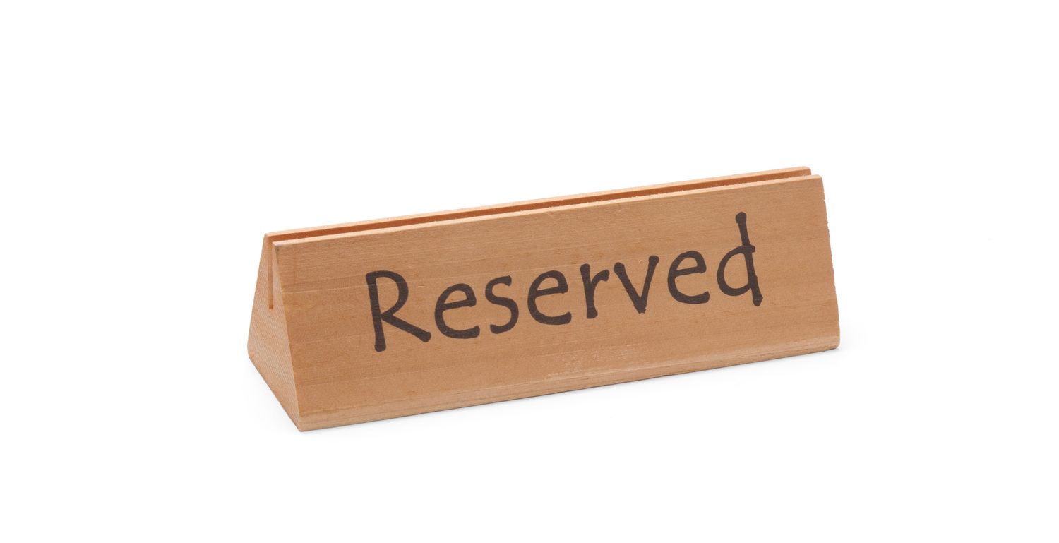 Tabliczka informacyjna „Rezerwacja”, HENDI, "reserved", 152x44x(H)44mm