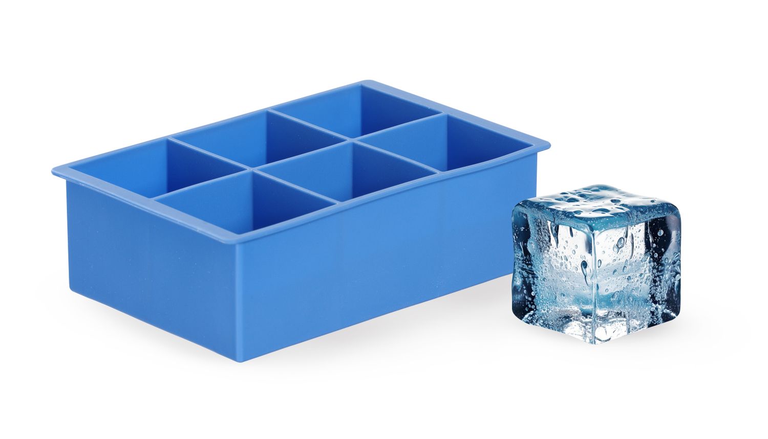 Forma do kostek lodu XL, BarUp, niebieski, 170x110x(H)52mm - obrazek 3