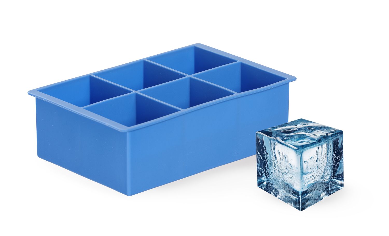 Forma do kostek lodu XL, BarUp, niebieski, 170x110x(H)52mm - obrazek 2
