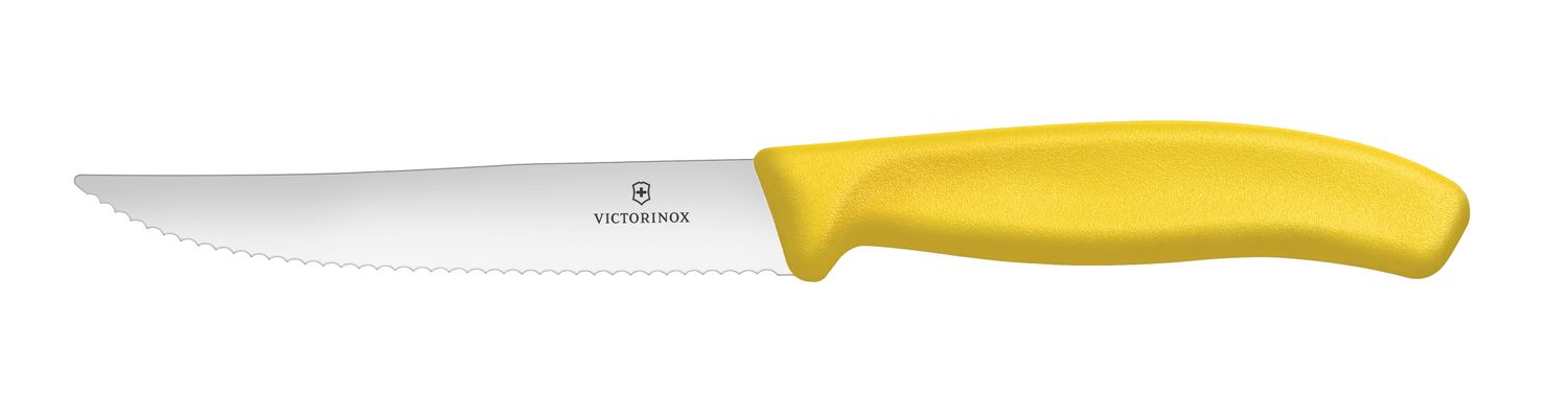 Nóż do steków i pizzy, Victorinox, żółty, (L)232mm