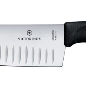 Nóż Santoku ze szlifem kulowym, Victorinox, czarny, (L)298mm