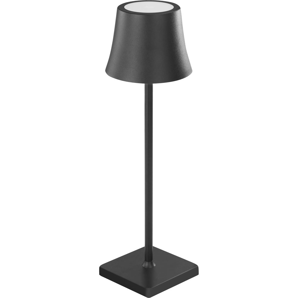 Lampka stołowa LED, bezprzewodowa, czarna, H 375 mm