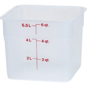 Przezroczysty pojemnik polipropylenowy na żywność CamSquare, Cambro, 5,7 l, 5,7L, transparentny, 215x215x(H)185mm