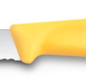 Nóż do jarzyn z ząbkowanym ostrzem, Victorinox, żółty, (L)190mm