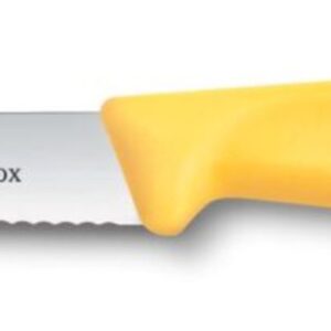 Nóż do jarzyn z ząbkowanym ostrzem, Victorinox, żółty, (L)212mm