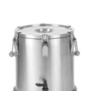 Termos do transportu żywności – z kranem, HENDI, Profi Line, 20L, srebrny, ⌀330x(H)360mm