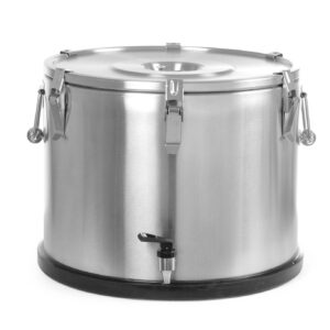 Termos do transportu żywności – z kranem, HENDI, Profi Line, 50L, srebrny, ⌀480x(H)380mm