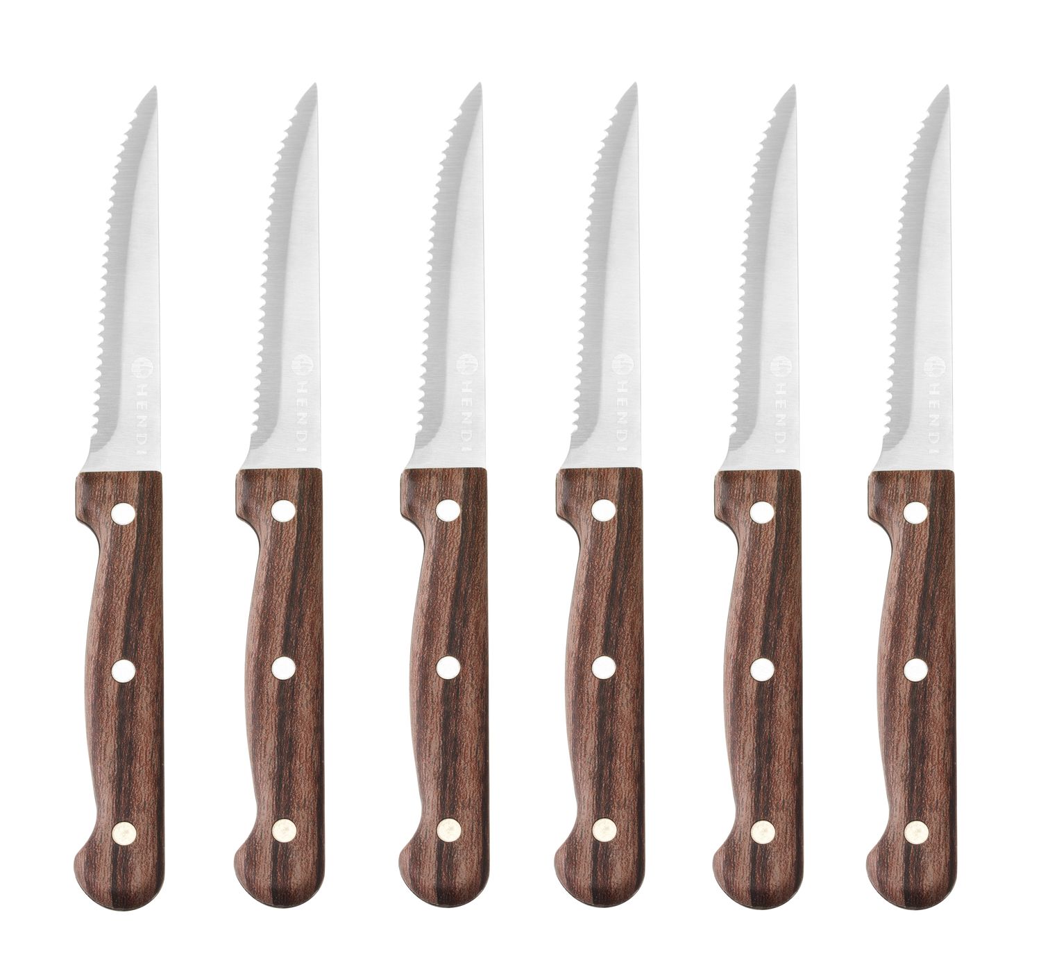Nóż do steków - 6 szt., HENDI, Profi Line, brązowy, 6 szt., (L)210mm