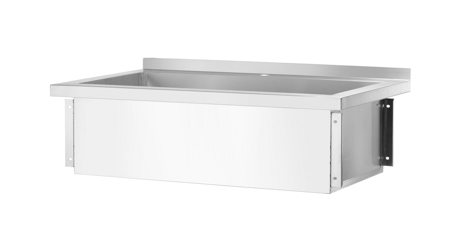 Stół z basenem 1-komorowym bez maskownicy – skręcany, głębokość 600 mm, HENDI, Budget Line, 800x600x(H)850mm - obrazek 3