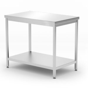 Stół centralny z półką – skręcany, głębokość 600 mm, HENDI, Profi Line, 1000x600x(H)850mm