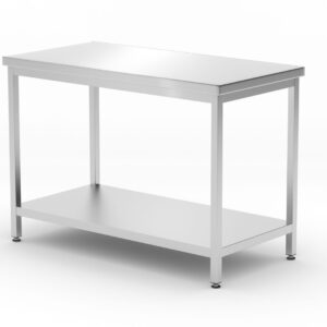 Stół centralny z półką – skręcany, głębokość 600 mm, HENDI, Profi Line, 1200x600x(H)850mm