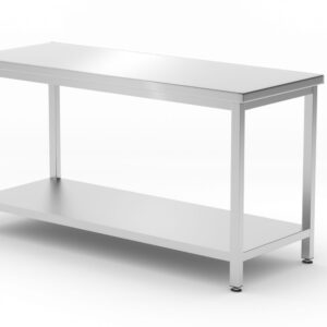 Stół centralny z półką – skręcany, głębokość 600 mm, HENDI, Profi Line, 1600x600x(H)850mm