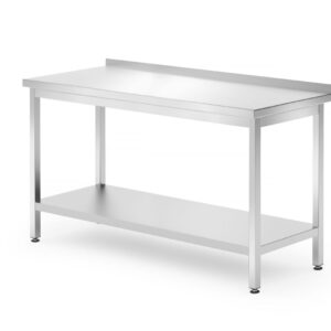 Stół przyścienny z półką – skręcany, głębokość 700 mm, HENDI, Profi Line, 1400x700x850 mm, 1400x700x(H)850mm