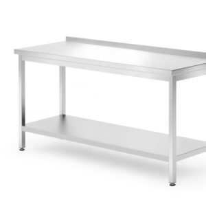 Stół przyścienny z półką – skręcany, głębokość 700 mm, HENDI, Profi Line, 1600x700x850 mm, 1600x700x(H)850mm