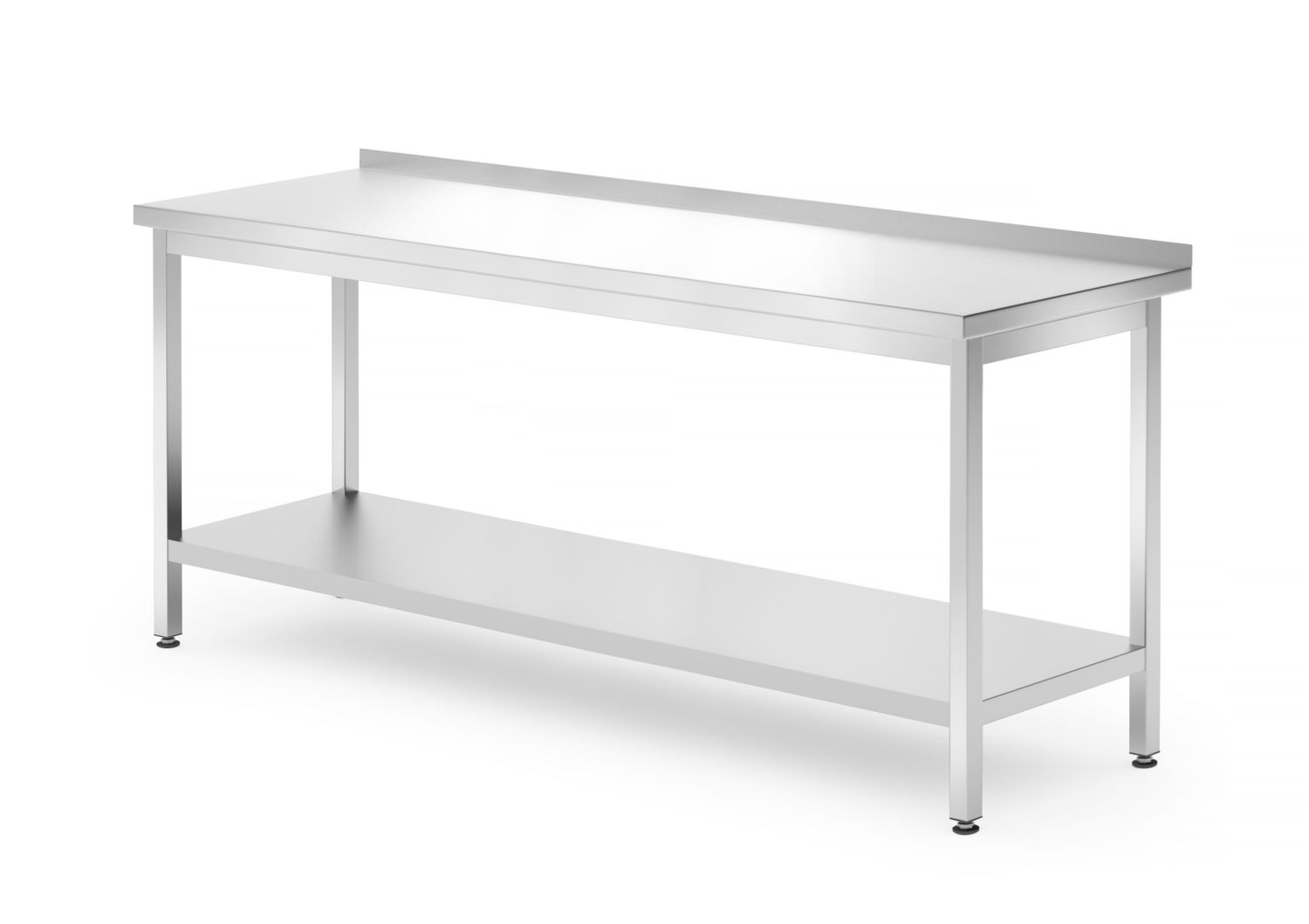 Stół przyścienny z półką – skręcany, głębokość 700 mm, HENDI, Profi Line, 1800x700x850 mm, 1800x700x(H)850mm