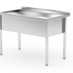 Stół z basenem – spawany, jednokomorowy, głębokość 700 mm, wysokość komory 300 mm, HENDI, Profi Line, 800x700x(H)850mm