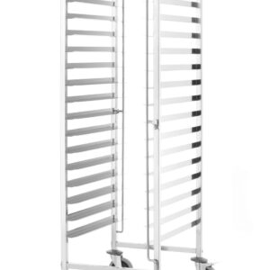Wózek do transportu blach, HENDI, Kitchen Line, 15 prowadnic na tace 600x400, srebrny, 470x620x(H)1735mm
