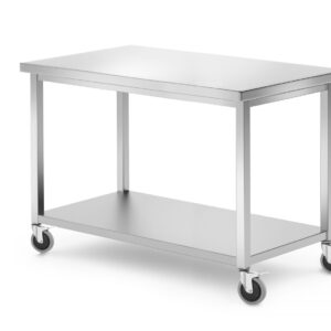 Stół jezdny, z półką – skręcany, HENDI, Kitchen Line, 1200x600x850 mm, 1200x600x(H)850mm