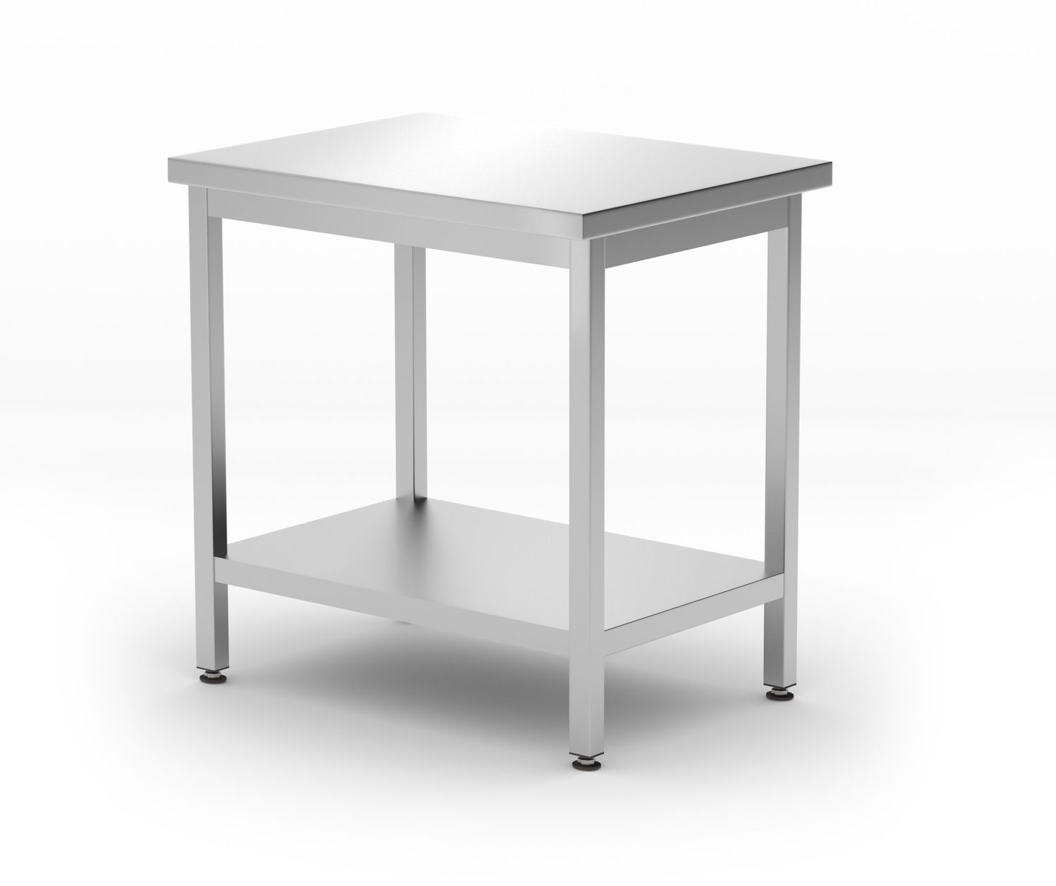 Stół centralny z półką – skręcany, głębokość 600 mm, HENDI, Kitchen Line, 800x600x(H)850mm