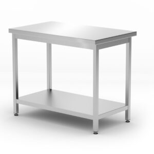 Stół centralny z półką – skręcany, głębokość 600 mm, HENDI, Kitchen Line, 1000x600x(H)850mm