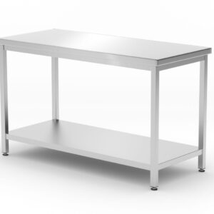 Stół centralny z półką – skręcany, głębokość 600 mm, HENDI, Kitchen Line, 1200x600x(H)850mm