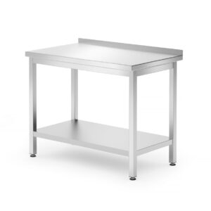 Stół przyścienny z półką – skręcany, głębokość 600 mm, HENDI, Kitchen Line, 1000x600x(H)850mm