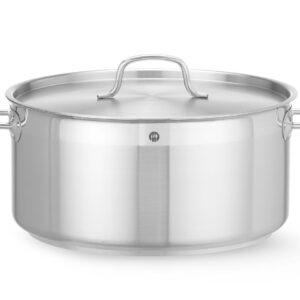 Garnek niski z pokrywką, HENDI, Profi Line, 12L, ⌀320x(H)150mm