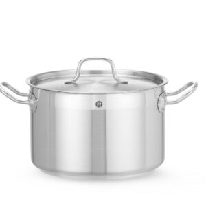 Garnek średni z pokrywką, HENDI, Profi Line, 6,7L, ⌀240x(H)150mm