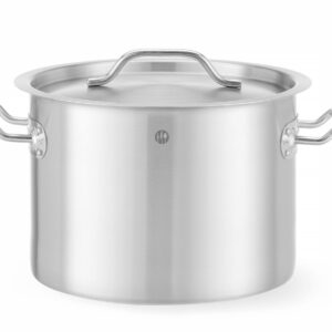 Garnek średni z pokrywką, HENDI, Budget Line, 9L, ⌀250x(H)180mm