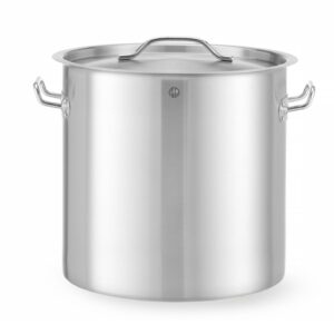 Garnek wysoki z pokrywką, HENDI, Budget Line, 25L, ⌀345x(H)350mm