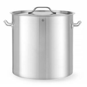 Garnek wysoki z pokrywką, HENDI, Budget Line, 50L, ⌀400x(H)400mm
