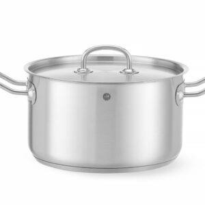Garnek średni z pokrywką, HENDI, Kitchen Line, 6L, ⌀240x(H)135mm